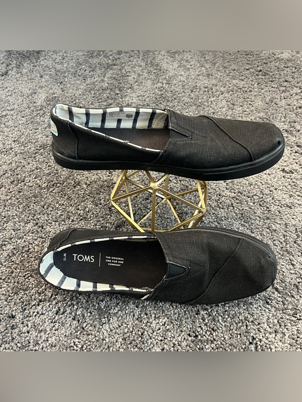 TOMS Alpargata Cupsole Sneaker Women’s Size 10 Black Heritage Canvas Logo